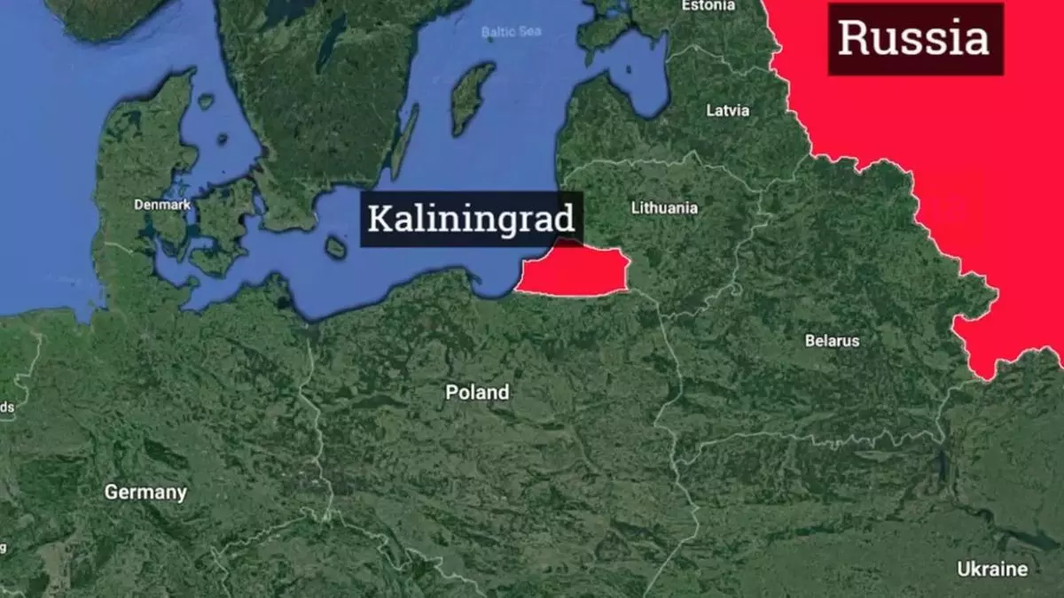 Polonya ile Litvanya arasındaki Rus eksklavı Kaliningrad'ı gösteren harita