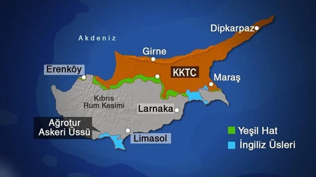 Ağrotur ve Dikelya: Güney Kıbrıs Rum ve Kuzey Kıbrıs Türk Cumhuriyetlerinin İngiliz Etkisi Altındaki Bölgesi